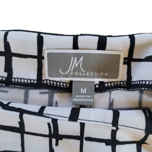 JM Winded Grid Stretch Black and White Dress Medium, Light Weight NWT - Picture 3 of 9